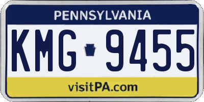 PA license plate KMG9455