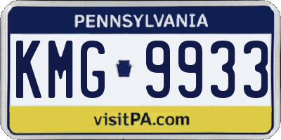 PA license plate KMG9933
