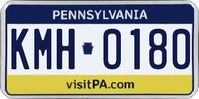 PA license plate KMH0180