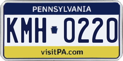 PA license plate KMH0220
