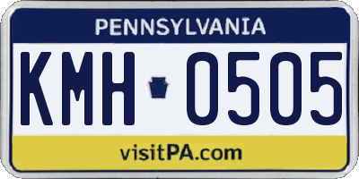 PA license plate KMH0505