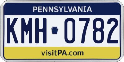 PA license plate KMH0782