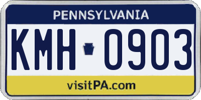 PA license plate KMH0903