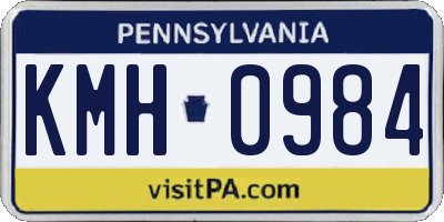 PA license plate KMH0984