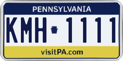 PA license plate KMH1111
