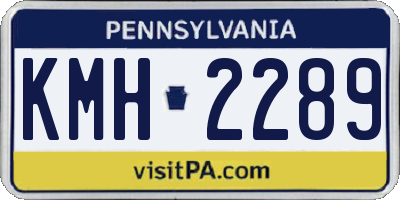 PA license plate KMH2289