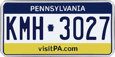 PA license plate KMH3027
