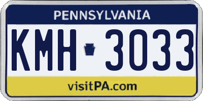 PA license plate KMH3033