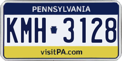 PA license plate KMH3128
