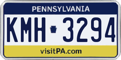 PA license plate KMH3294