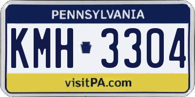 PA license plate KMH3304