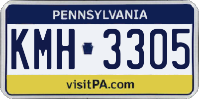 PA license plate KMH3305