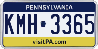 PA license plate KMH3365