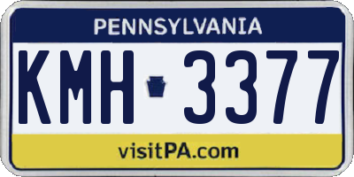 PA license plate KMH3377