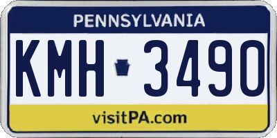 PA license plate KMH3490