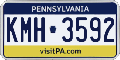 PA license plate KMH3592