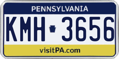 PA license plate KMH3656