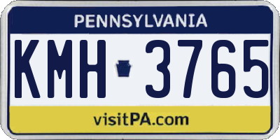 PA license plate KMH3765