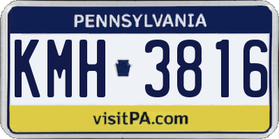 PA license plate KMH3816
