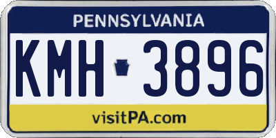PA license plate KMH3896