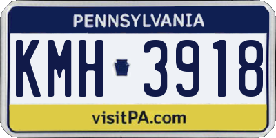 PA license plate KMH3918