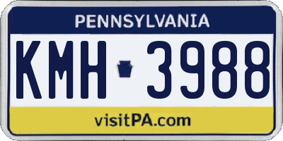 PA license plate KMH3988