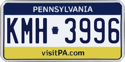 PA license plate KMH3996