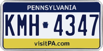 PA license plate KMH4347
