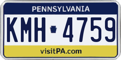 PA license plate KMH4759