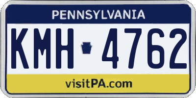PA license plate KMH4762