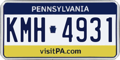 PA license plate KMH4931