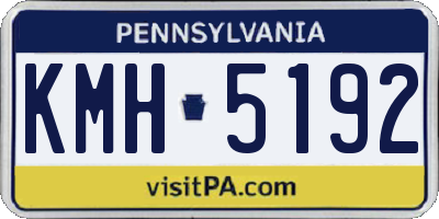 PA license plate KMH5192