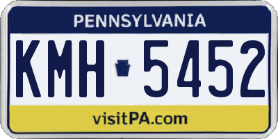 PA license plate KMH5452