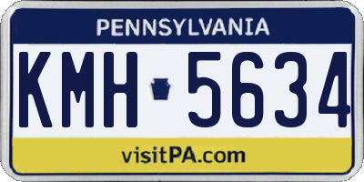 PA license plate KMH5634