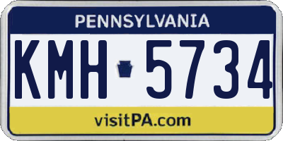 PA license plate KMH5734