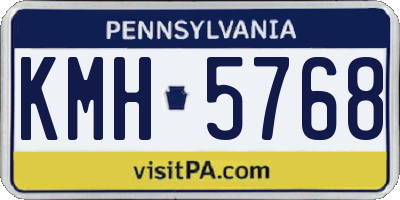 PA license plate KMH5768
