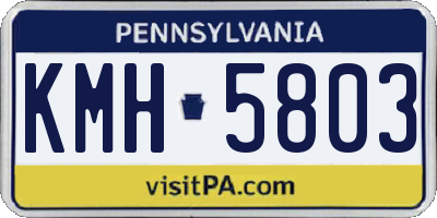 PA license plate KMH5803