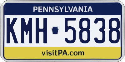 PA license plate KMH5838