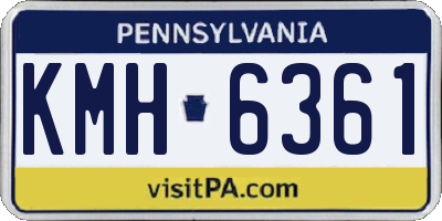 PA license plate KMH6361
