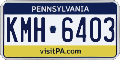 PA license plate KMH6403