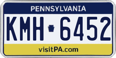 PA license plate KMH6452