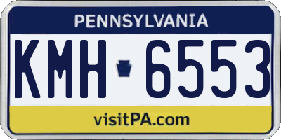 PA license plate KMH6553
