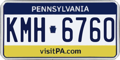 PA license plate KMH6760