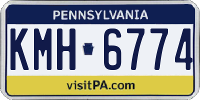 PA license plate KMH6774