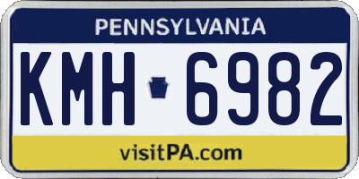 PA license plate KMH6982