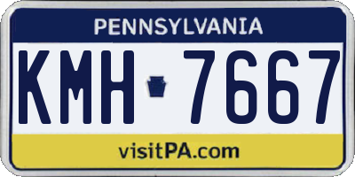 PA license plate KMH7667
