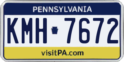 PA license plate KMH7672
