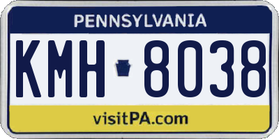 PA license plate KMH8038