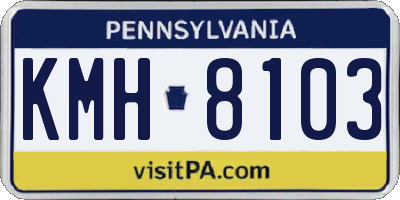 PA license plate KMH8103
