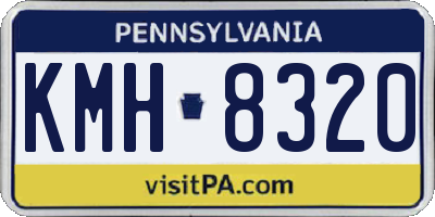 PA license plate KMH8320